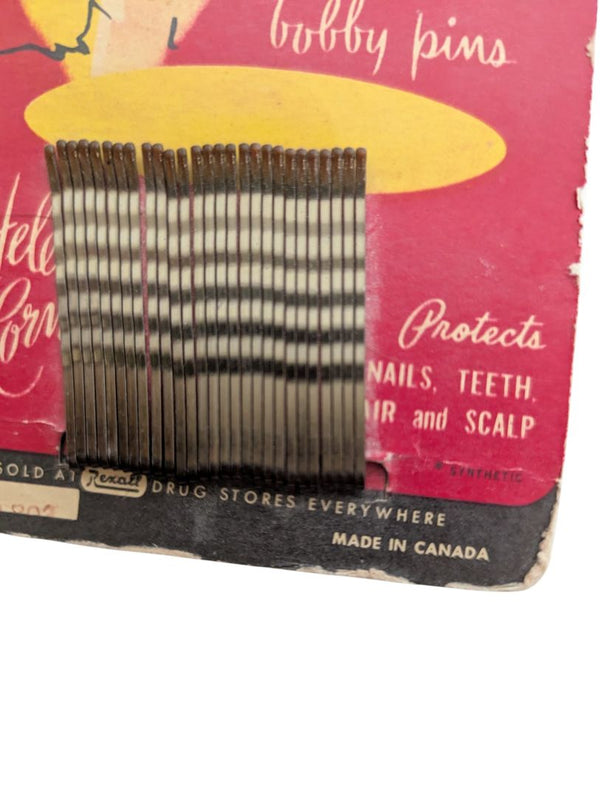 Vintage Rexall Rubber Tipped Bobby Pins