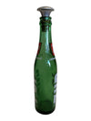Vintage 7UP Green Glass Bottle with Metal Sprinkler Top