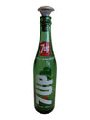 Vintage 7UP Green Glass Bottle with Metal Sprinkler Top