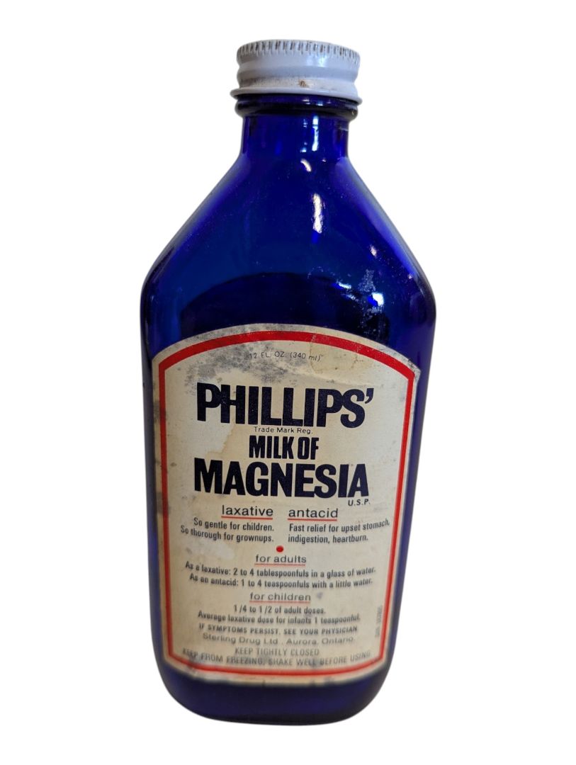 Vintage Phillips’ Milk of Magnesia Cobalt Blue Glass Bottle