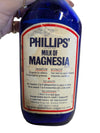 Vintage Phillips’ Milk of Magnesia Cobalt Blue Glass Bottle