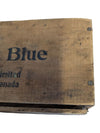 Vintage Reckitt’s Bag Blue Wooden Advertising Crate