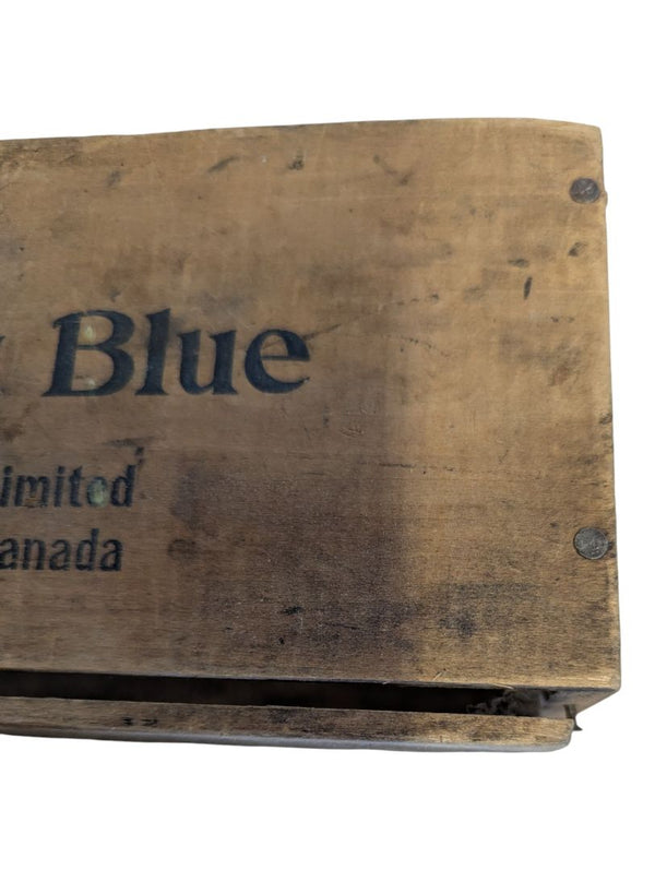Vintage Reckitt’s Bag Blue Wooden Advertising Crate