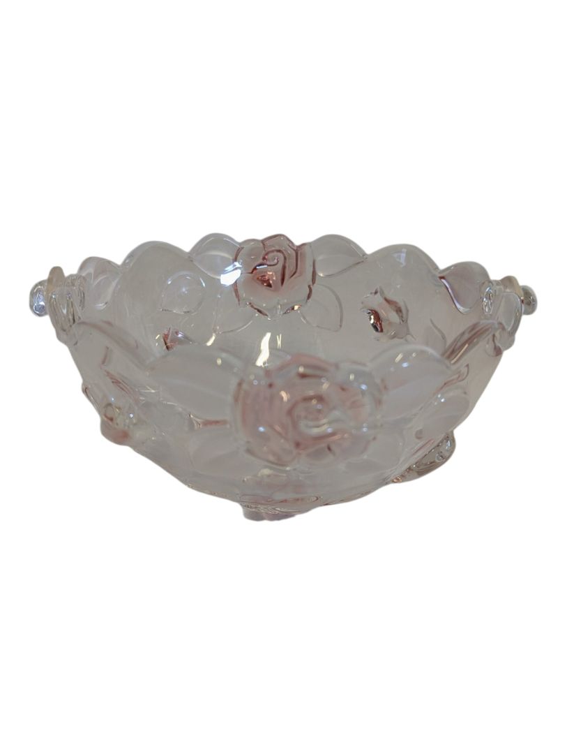 Waltherglas Natascha Satin Rose Glass Basket