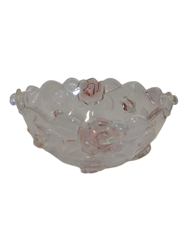 Waltherglas Natascha Satin Rose Glass Basket