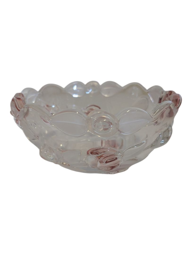 Waltherglas Natascha Satin Rose Glass Basket