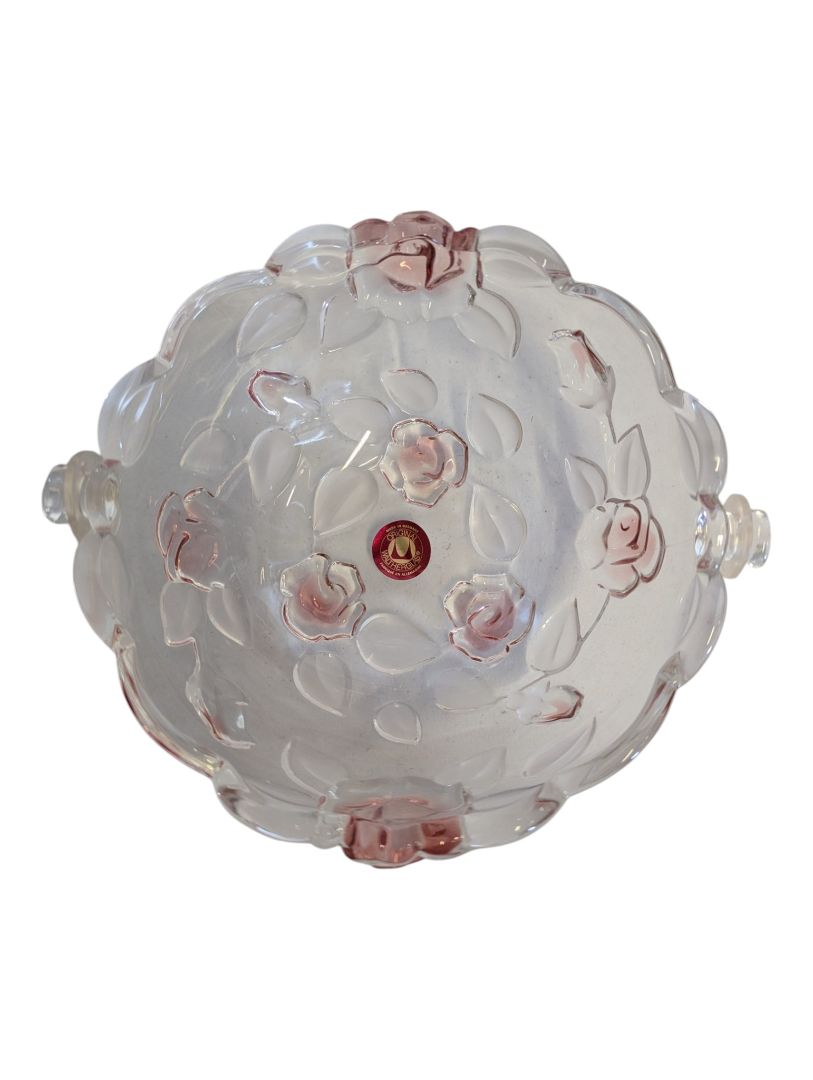 Waltherglas Natascha Satin Rose Glass Basket