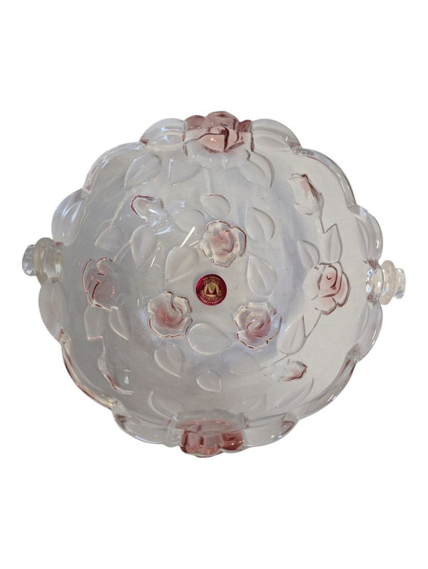 Waltherglas Natascha Satin Rose Glass Basket