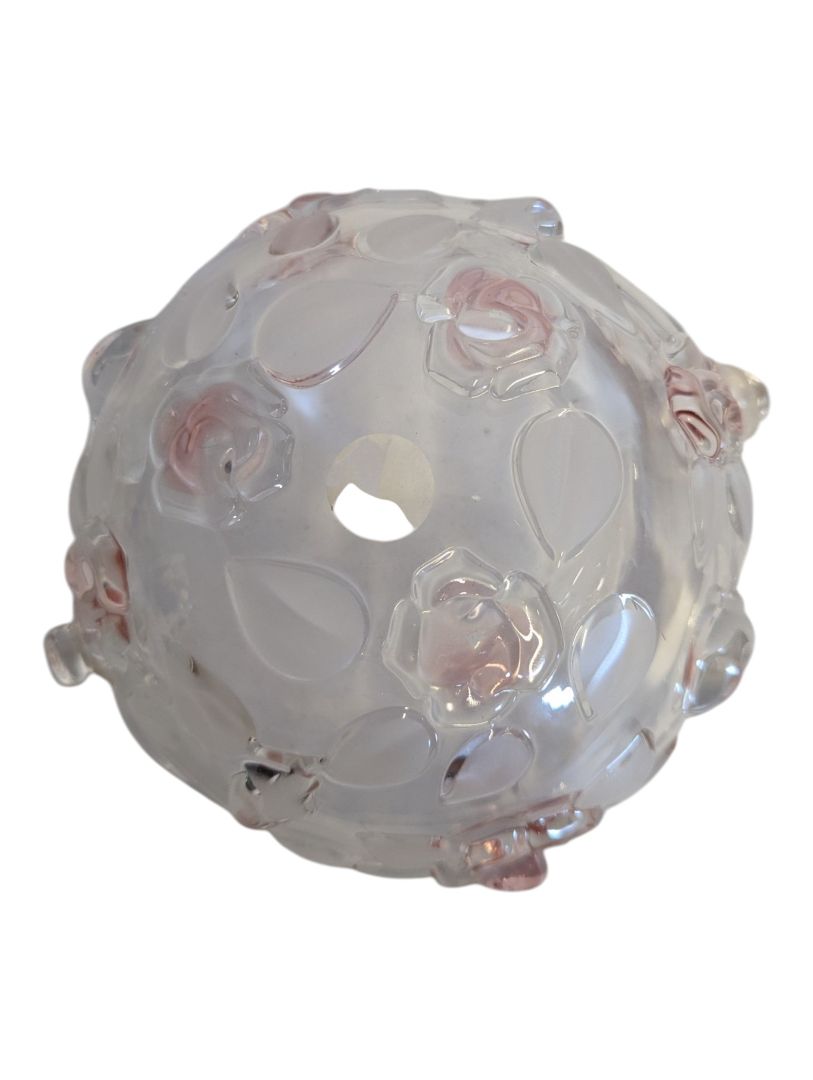 Waltherglas Natascha Satin Rose Glass Basket