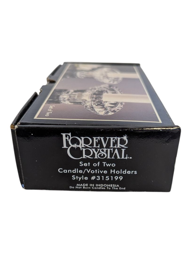 Forever Crystal Set of 2 Crystal Candle Holders