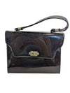Vintage Black Patent Finish Structured Handbag