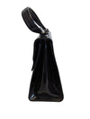 Vintage Black Patent Finish Structured Handbag