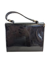 Vintage Black Patent Finish Structured Handbag