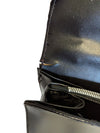 Vintage Black Patent Finish Structured Handbag