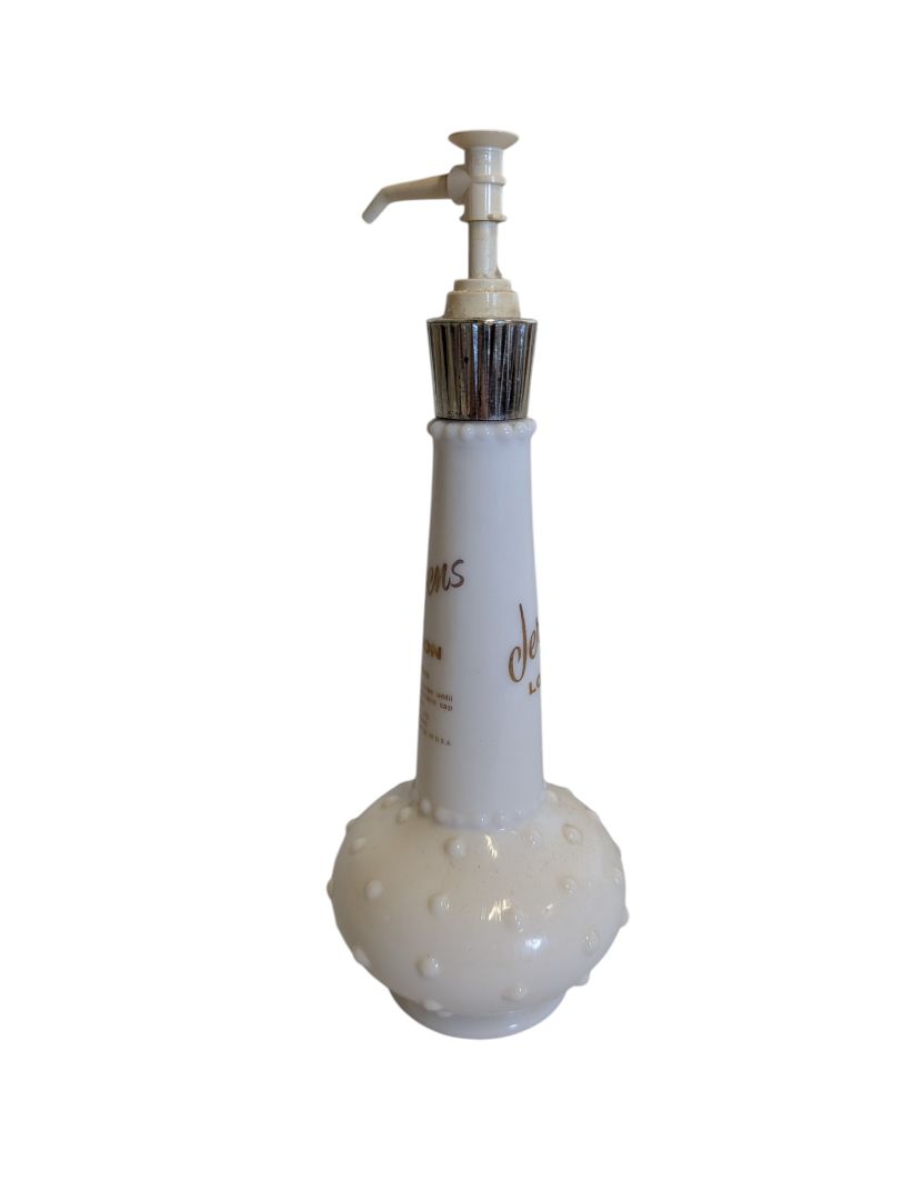 Vintage Jergens Lotion Milk Glass Pump Bottle