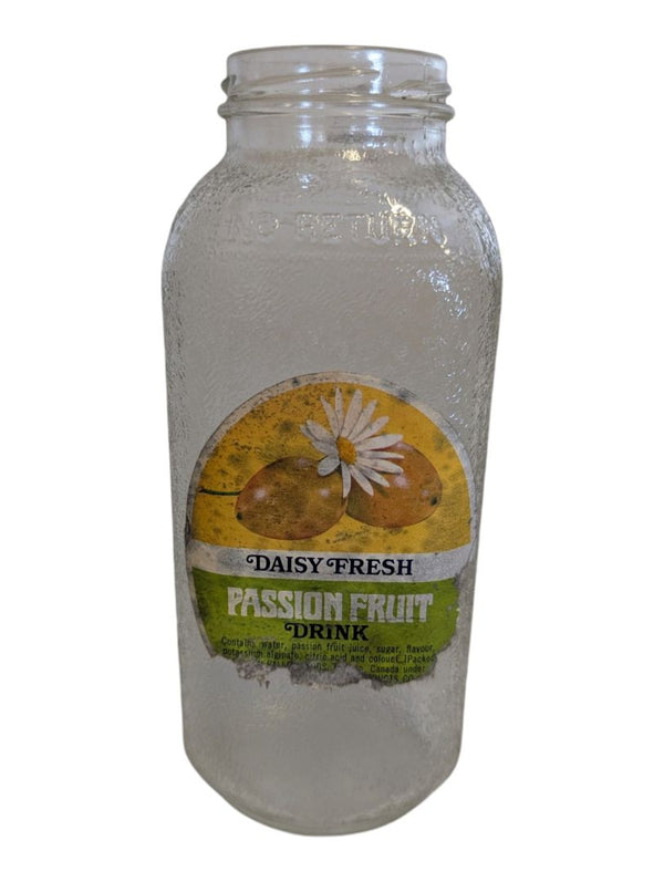 Vintage Daisy Fresh Passion Fruit Drink Glass Bottle