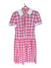 Vintage Pink Plaid Peter Pan Collar Dress