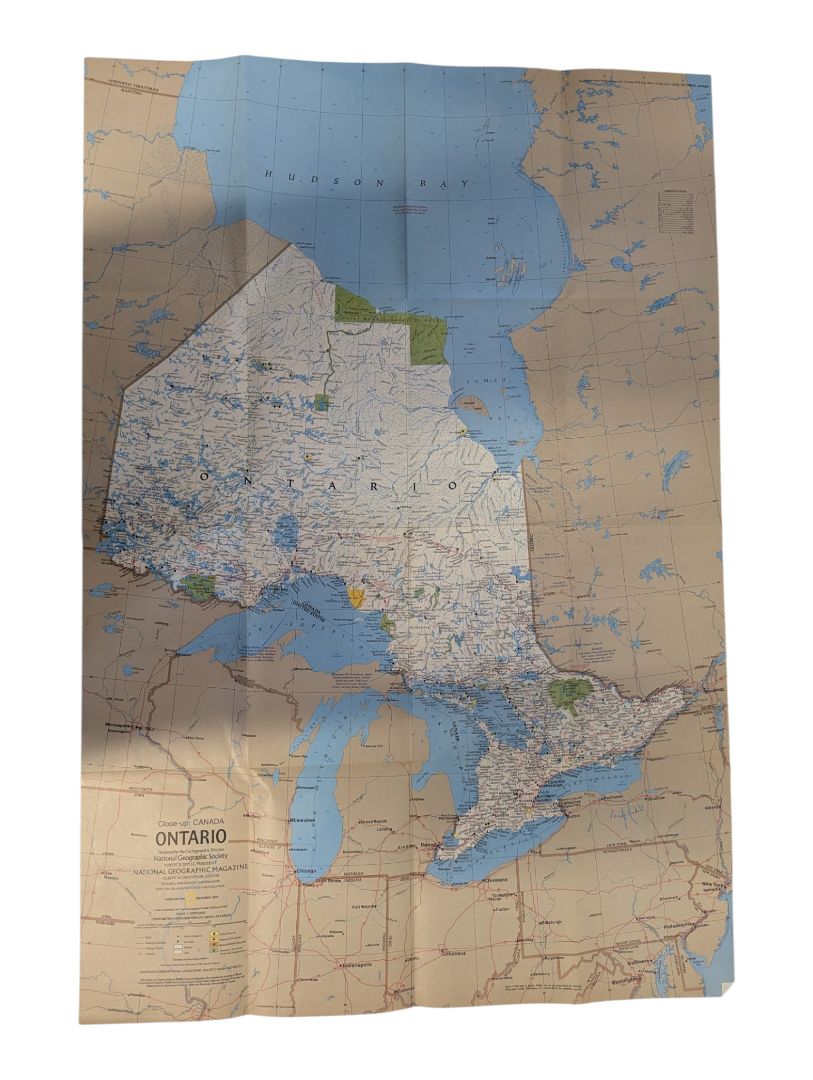 Collection of 6 Vintage National Geographic Maps – Canada, World & Rockies