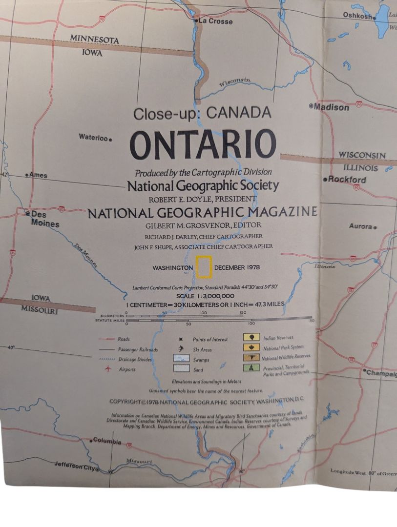 Collection of 6 Vintage National Geographic Maps – Canada, World & Rockies