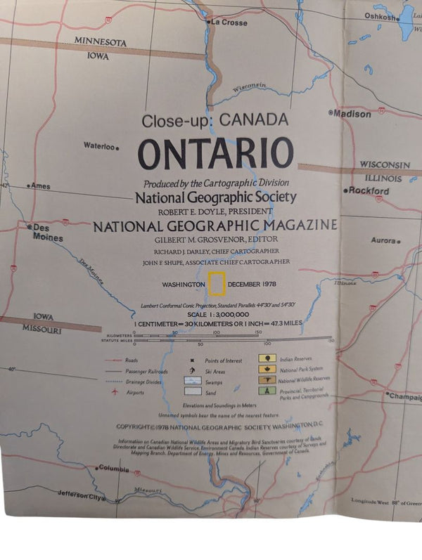 Collection of 6 Vintage National Geographic Maps – Canada, World & Rockies
