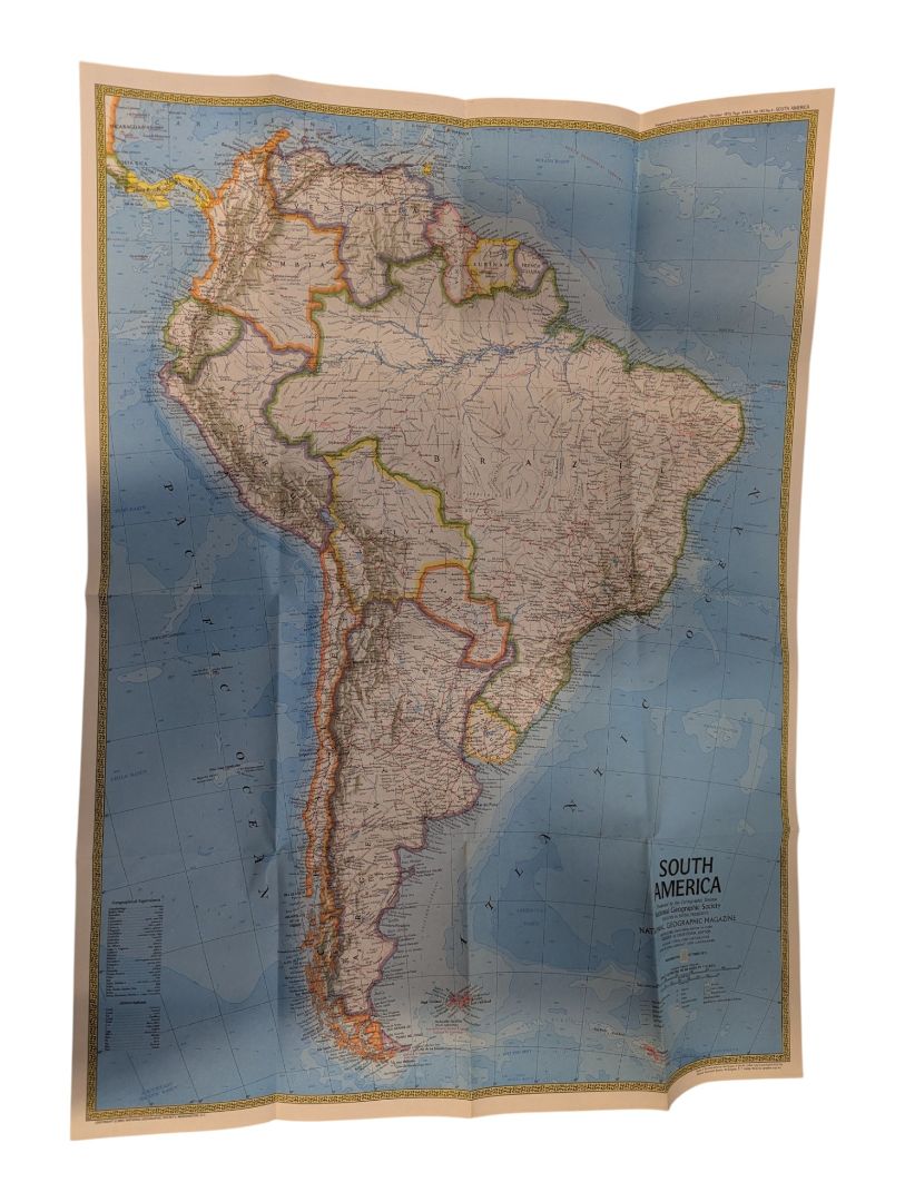 Collection of 7 Vintage National Geographic Fold-Out Maps