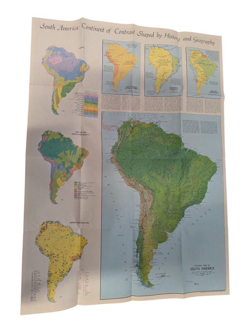 Collection of 7 Vintage National Geographic Fold-Out Maps