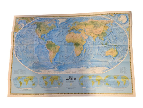 Collection of 6 Vintage National Geographic Maps – Canada, World & Rockies