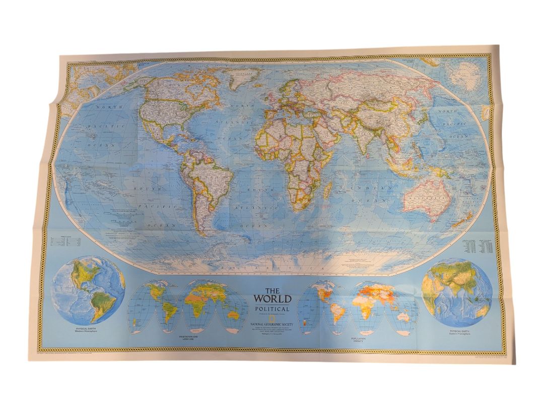 Collection of 6 Vintage National Geographic Maps – Canada, World & Rockies