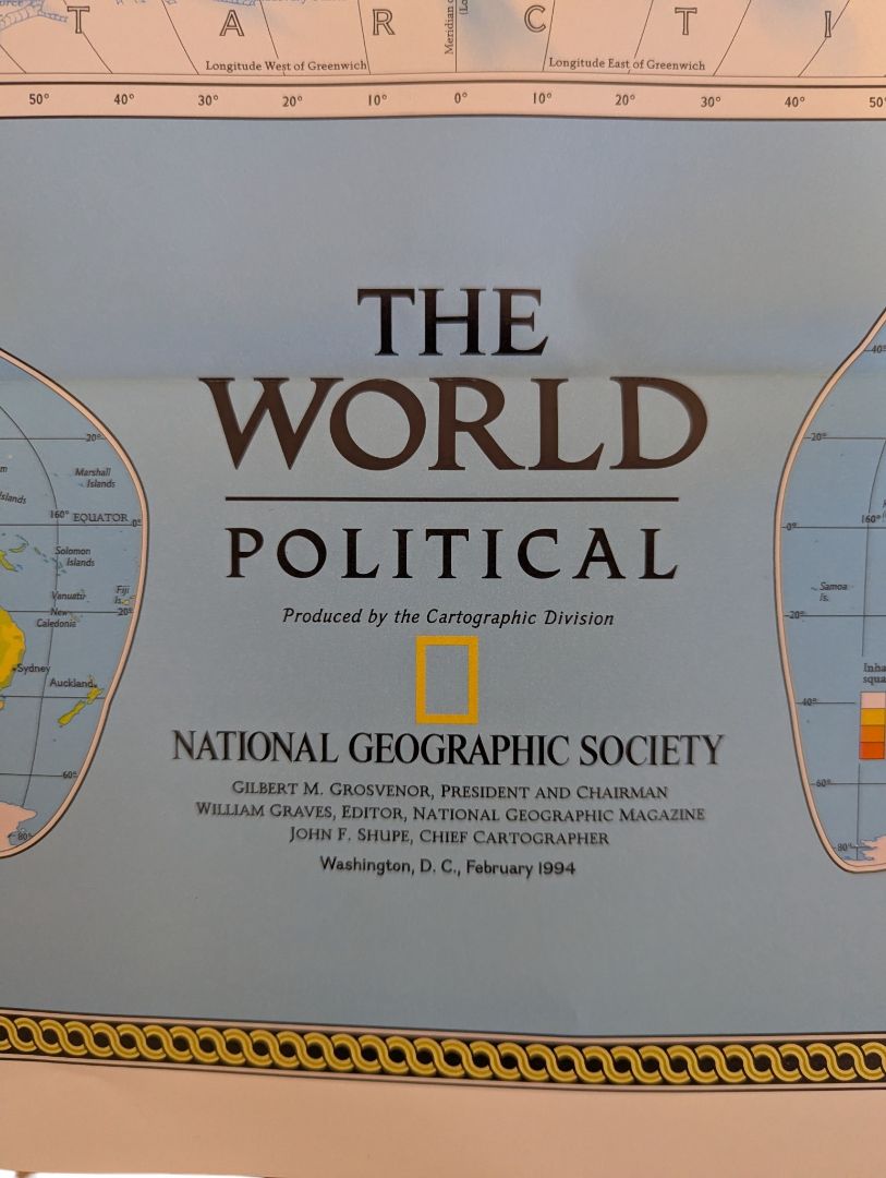 Collection of 6 Vintage National Geographic Maps – Canada, World & Rockies