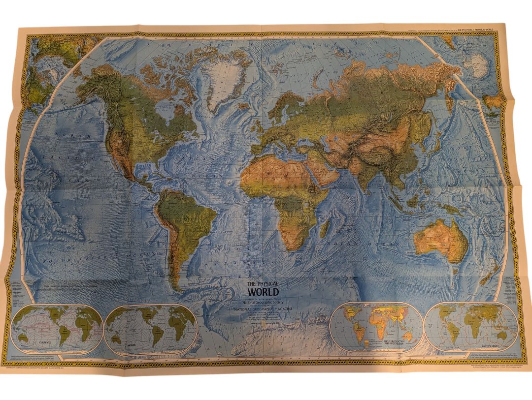 Collection of 7 Vintage National Geographic Fold-Out Maps
