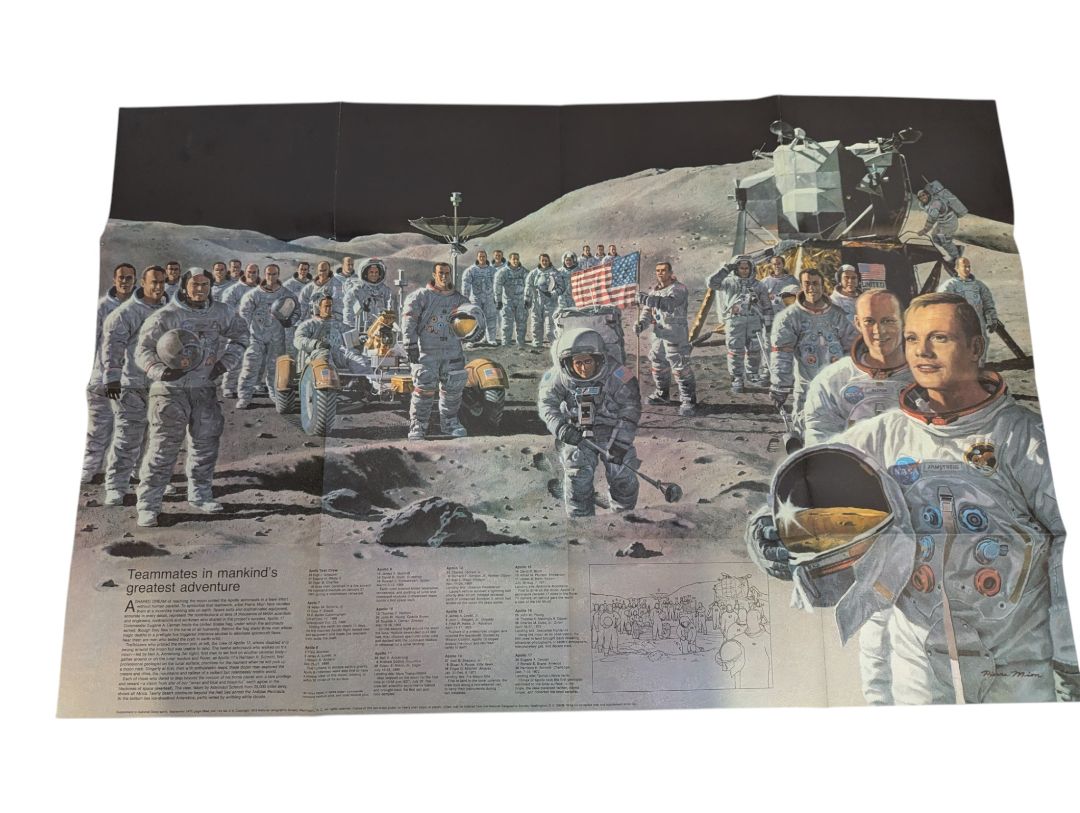 Vintage National Geographic Space Poster Set – Apollo & Mars