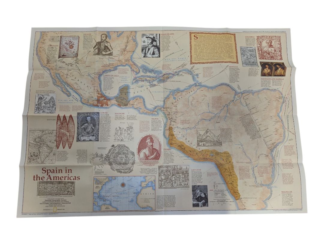 Collection of 7 Vintage National Geographic Fold-Out Maps