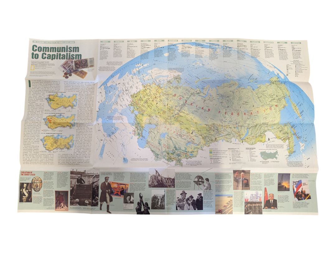 Collection of 6 Vintage National Geographic Maps & Educational Supplements