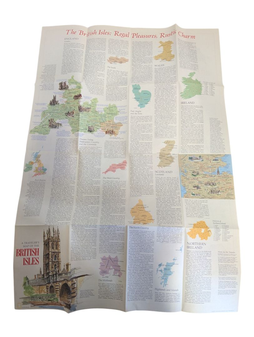 Collection of 7 Vintage National Geographic Fold-Out Maps