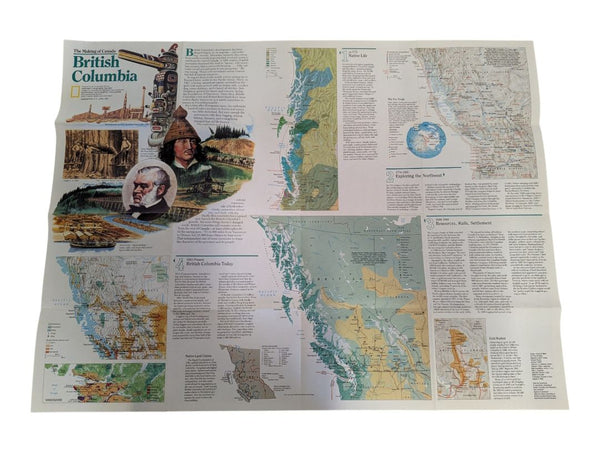 Collection of 6 Vintage National Geographic Maps – Canada, World & Rockies