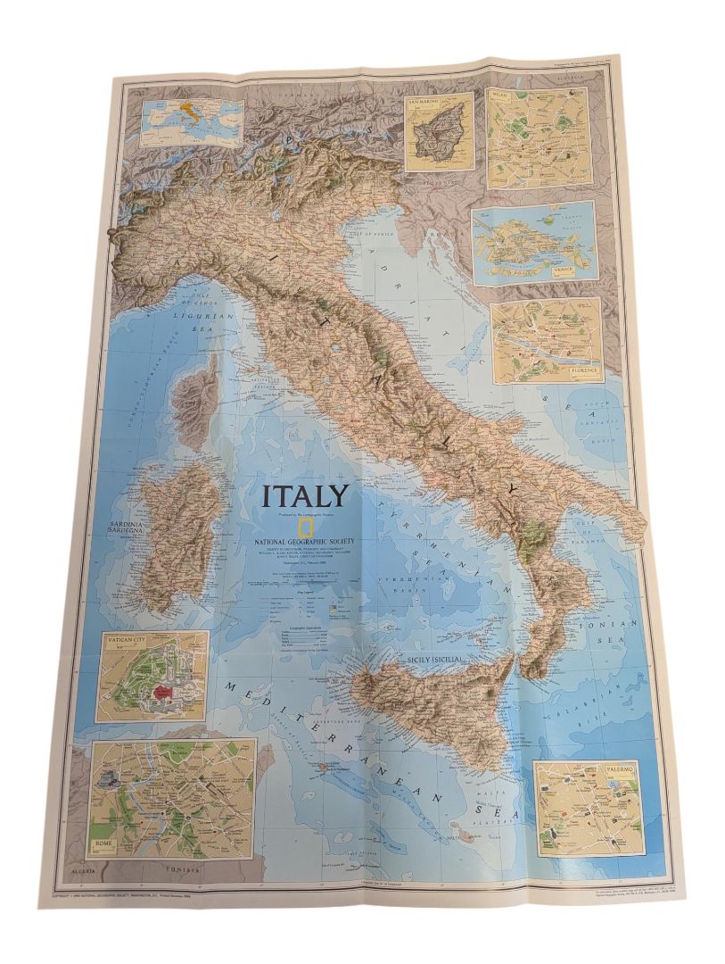 Collection of 7 Vintage National Geographic Fold-Out Maps