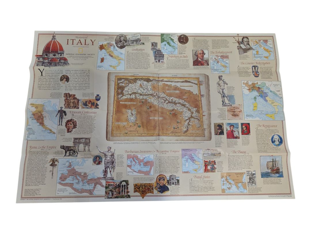 Collection of 7 Vintage National Geographic Fold-Out Maps