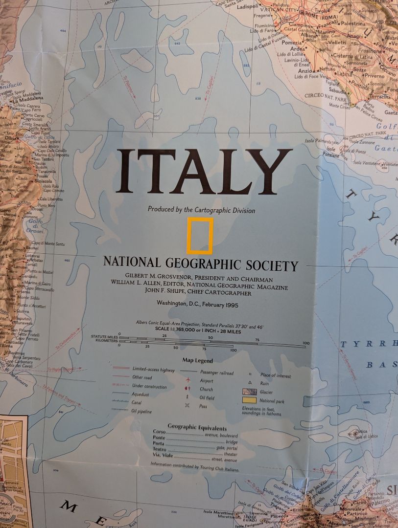 Collection of 7 Vintage National Geographic Fold-Out Maps