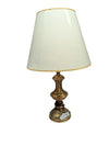 Vintage Brass-Tone Table Lamp with Cream Shade