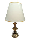 Vintage Brass-Tone Table Lamp with Cream Shade