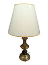 Vintage Brass-Tone Table Lamp with Cream Shade