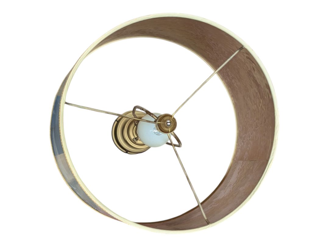 Vintage Brass-Tone Table Lamp with Cream Shade