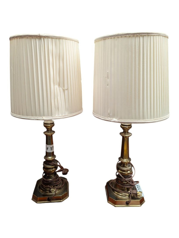 Pair of Vintage Stiffel Brass-Tone Table Lamps
