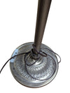Vintage Brass-Tone Torchiere Floor Lamp with Frosted Glass Shade