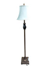 Traditional Bronze-Tone Floor Lamp with Carved Accent