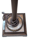 Traditional Bronze-Tone Floor Lamp with Carved Accent