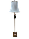 Traditional Bronze-Tone Floor Lamp with Carved Accent