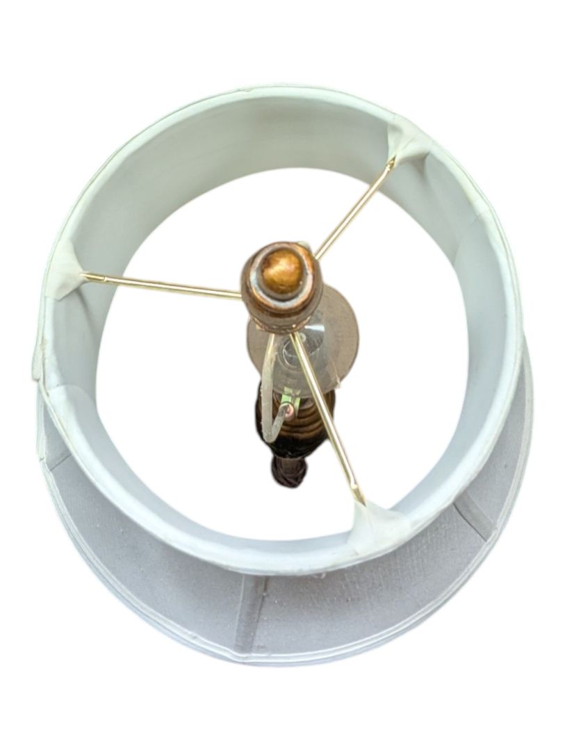 Traditional Bronze-Tone Floor Lamp with Carved Accent