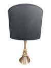 Modern Brushed Metal Table Lamp with Black Shade