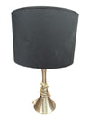 Modern Brushed Metal Table Lamp with Black Shade